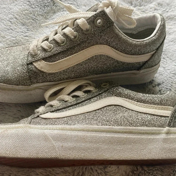 womens 6.5 silver glitter vans old skool - Picture 5 of 5